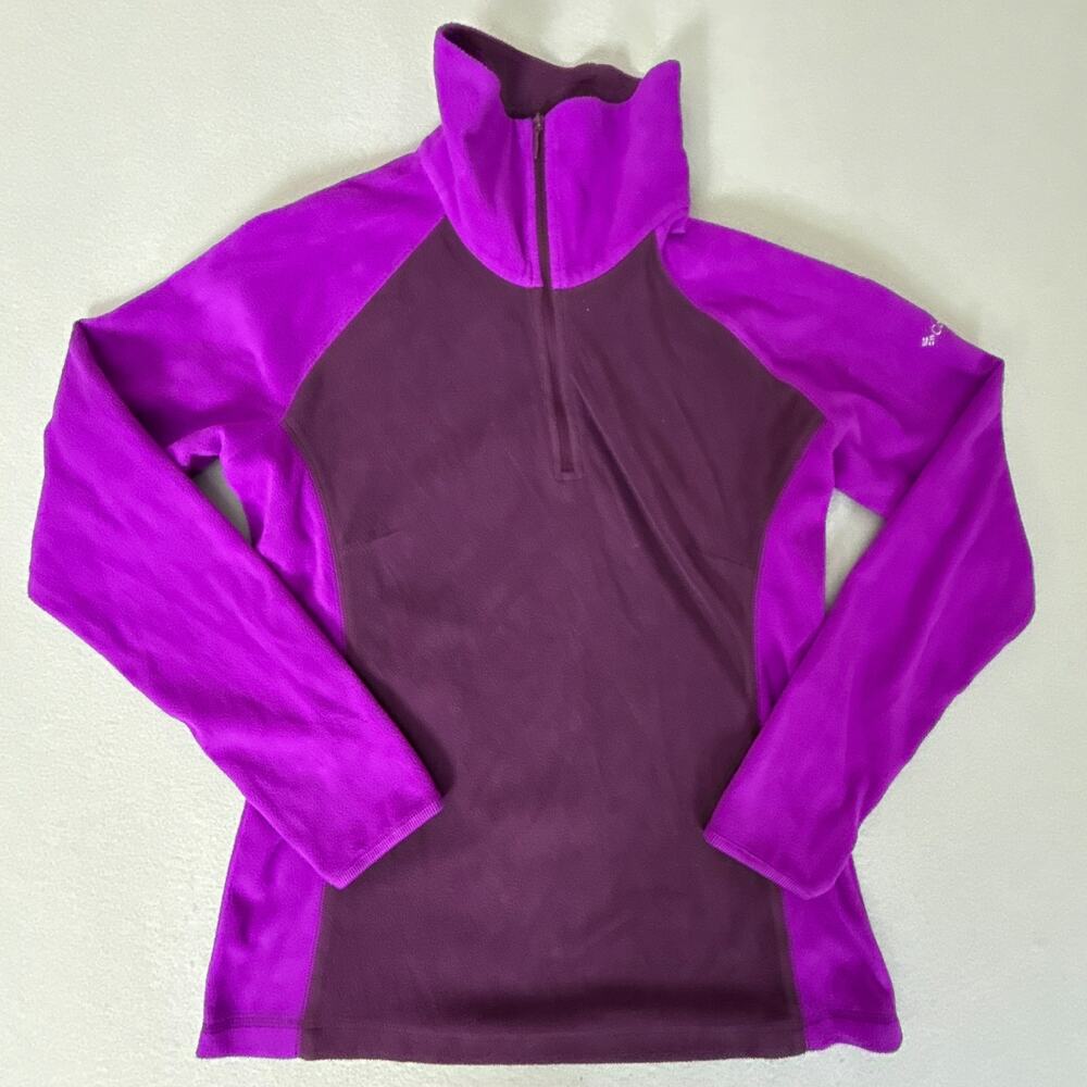 Columbia Women’s 1/4 Zip Fleece Pullover Jacket Purple Plum Colorblock Size M